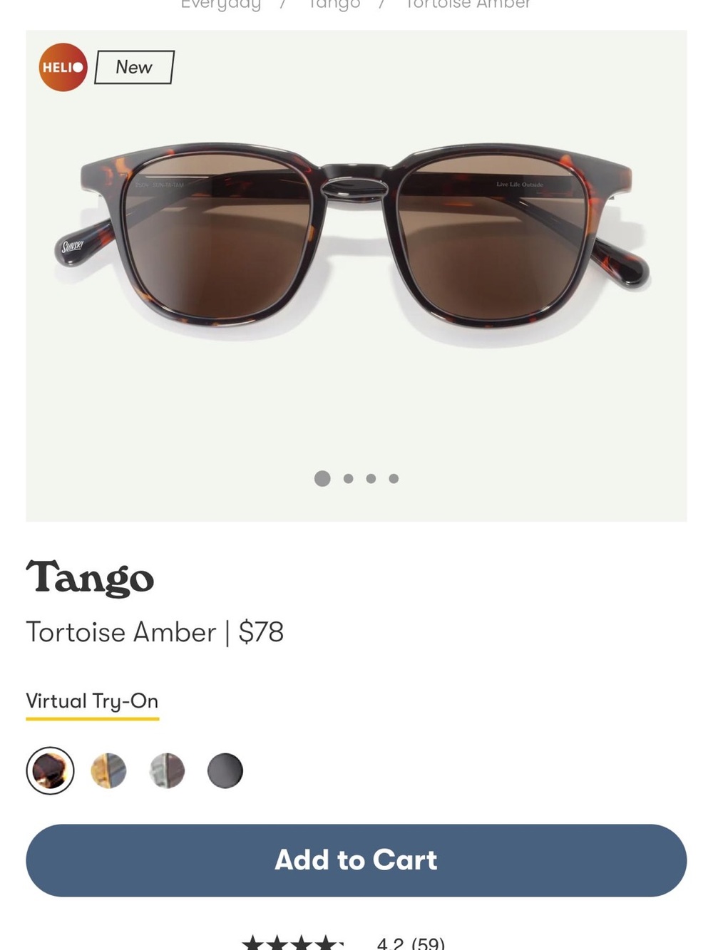 Helio Tango Tortoise Amber Women's Sunglasses